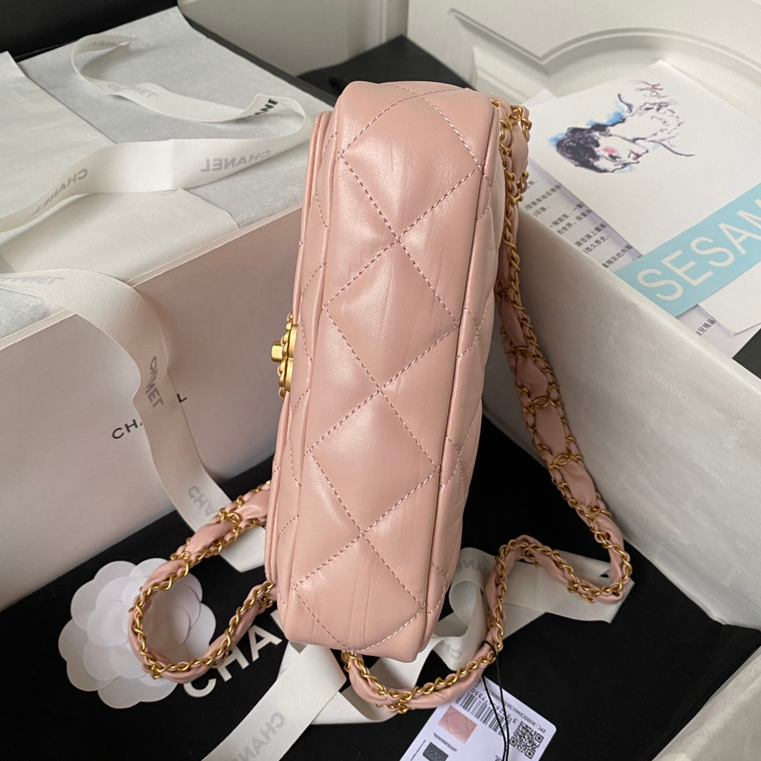 CC 23K 13,5cm Rose Pink Calfskin Gold Hardware