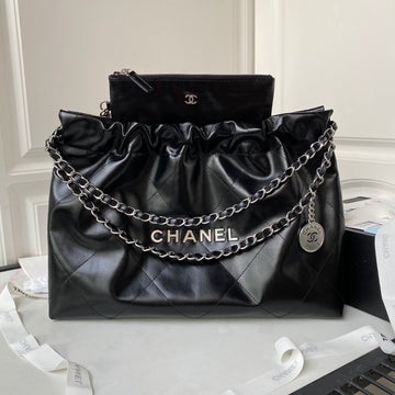 24C CC Hobo 22 Bag 45CM Black Lambskin