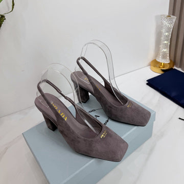 Pra 26SS Slingback 85 Gray Suede 592364