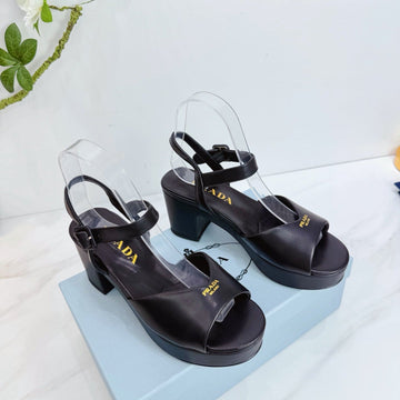 Pra 26SS Platform Sandals 75 Black Sheepskin 592376