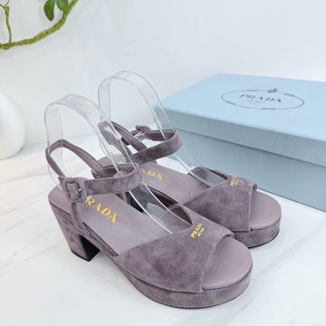 Pra 26SS Platform Sandals 75 Light Purple Suede Sheepskin 592381