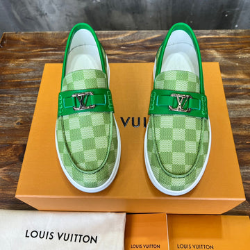 LV Loafer Crocodile Green Damier Canvas And Calfskin