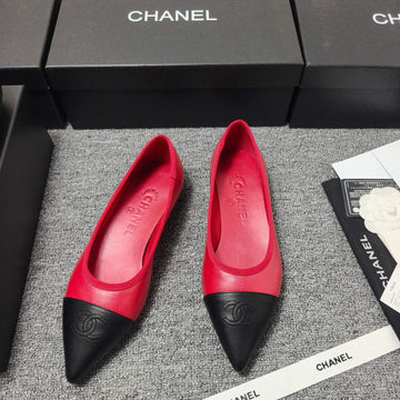 CC 26S Ballet Flat Black Red Leather 681964
