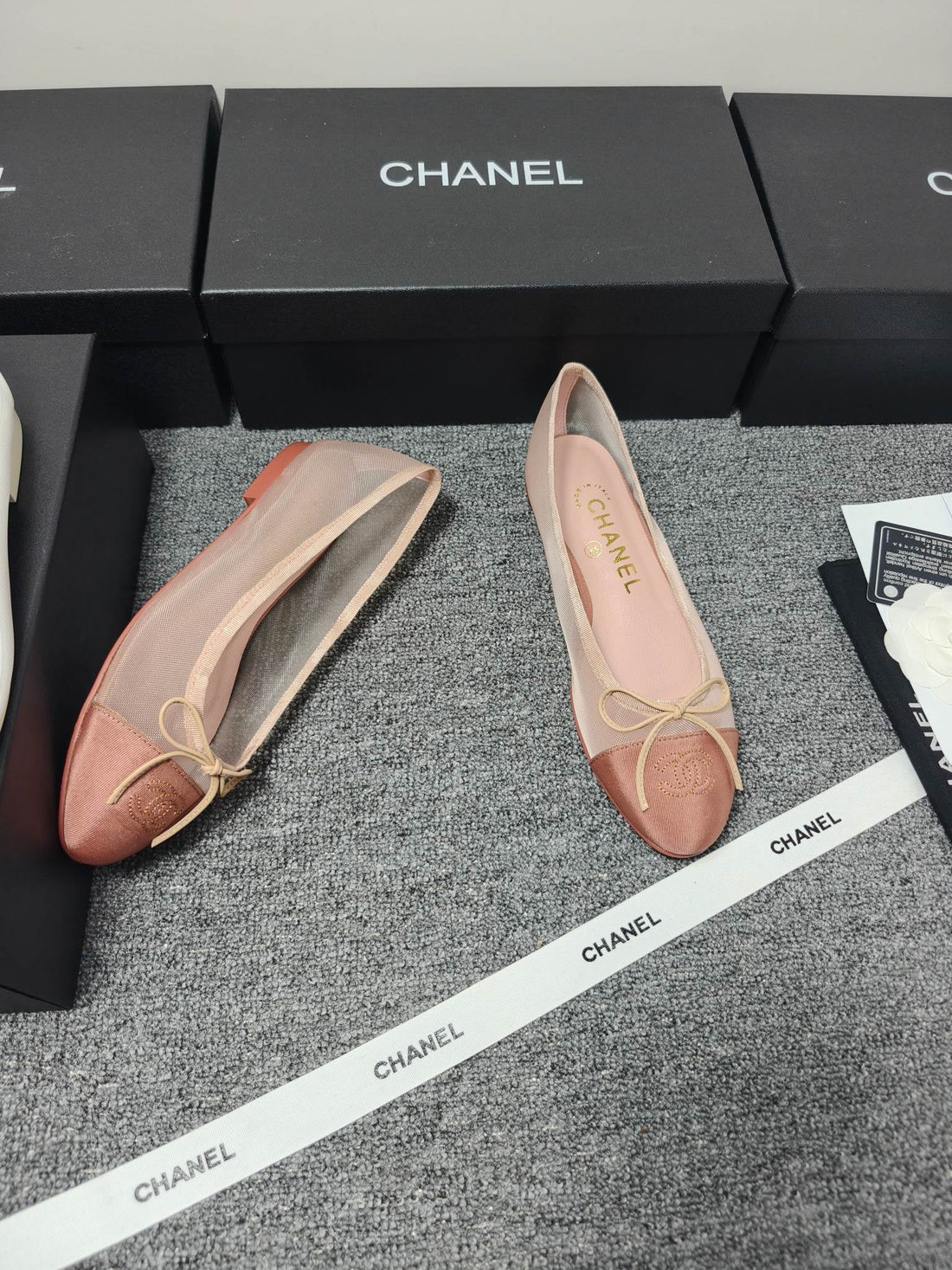 CC 26S Ballet Flat Pink Mesh Fabric Sheepskin 681979
