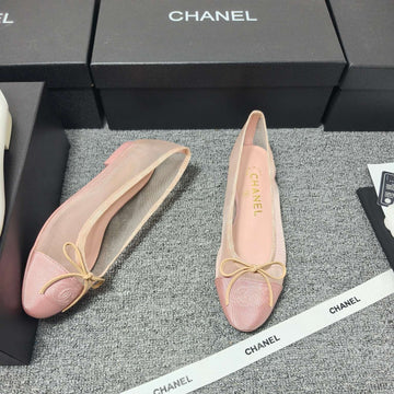 CC 26S Ballet Flat Light Pink Mesh Fabric Sheepskin 681981