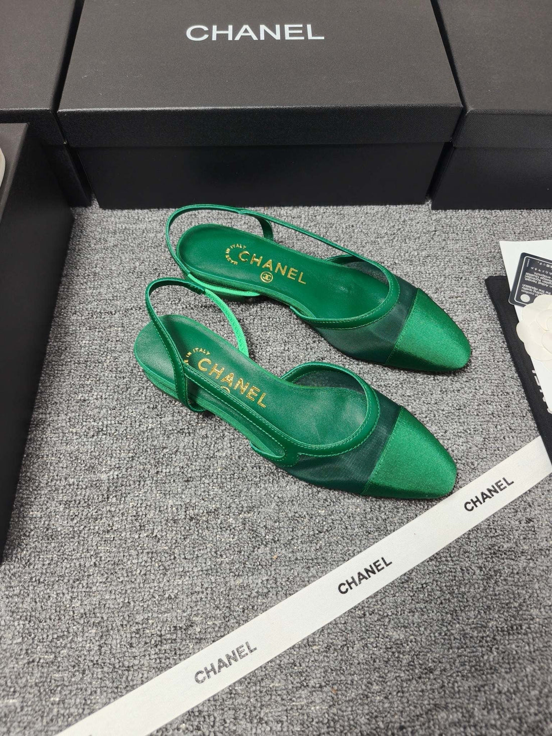 CC 26S Slingback 20 Green Mesh Fabric Sheepskin 681999