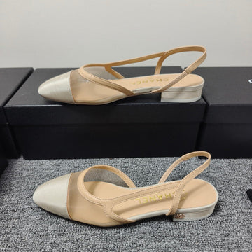 CC 26S Slingback 20 Beige Mesh Fabric Sheepskin 682001