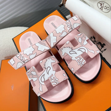 Hm Chypre Sandal Pink Pastel Pattern Cowhide 205492