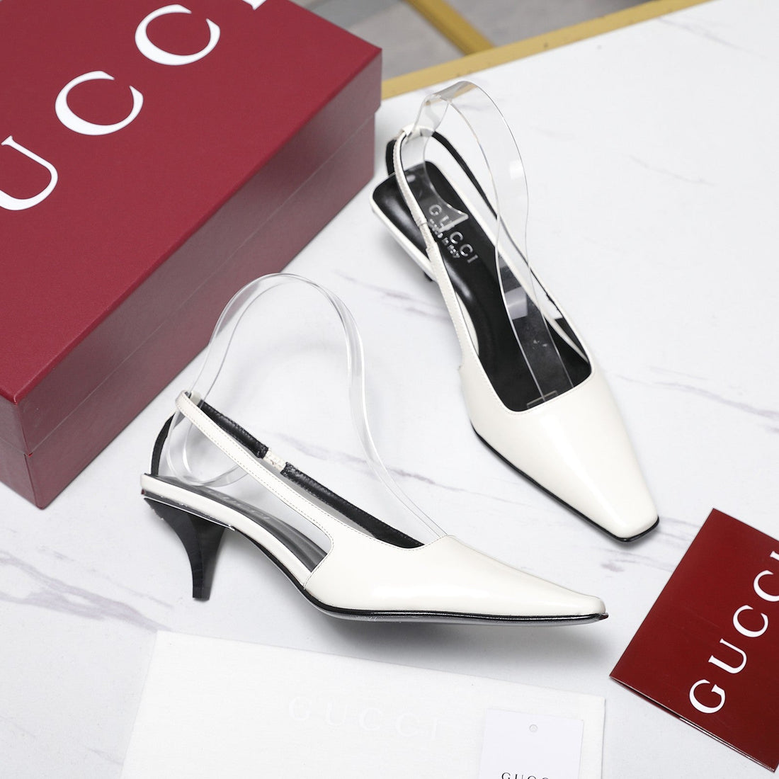GG Cruise 2026 Slingback 55MM White Sheepskin 601089
