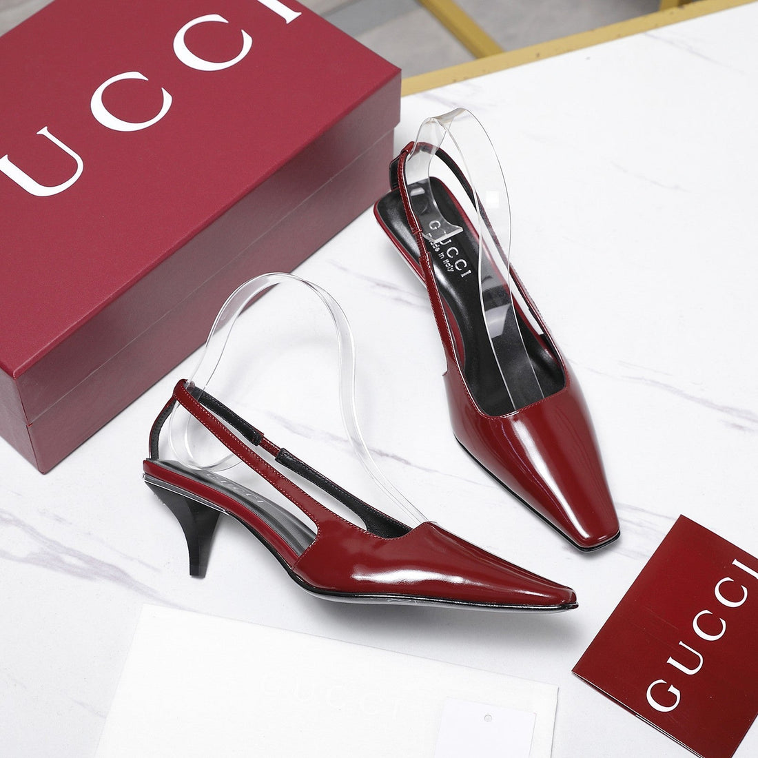 GG Cruise 2026 Slingback 55MM Burgundy Sheepskin 601092