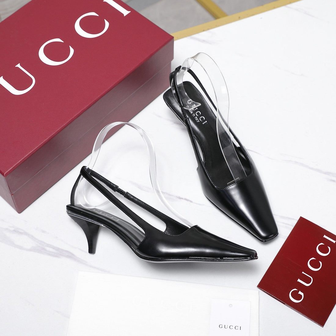 GG Cruise 2026 Slingback 55MM Black Sheepskin 601093