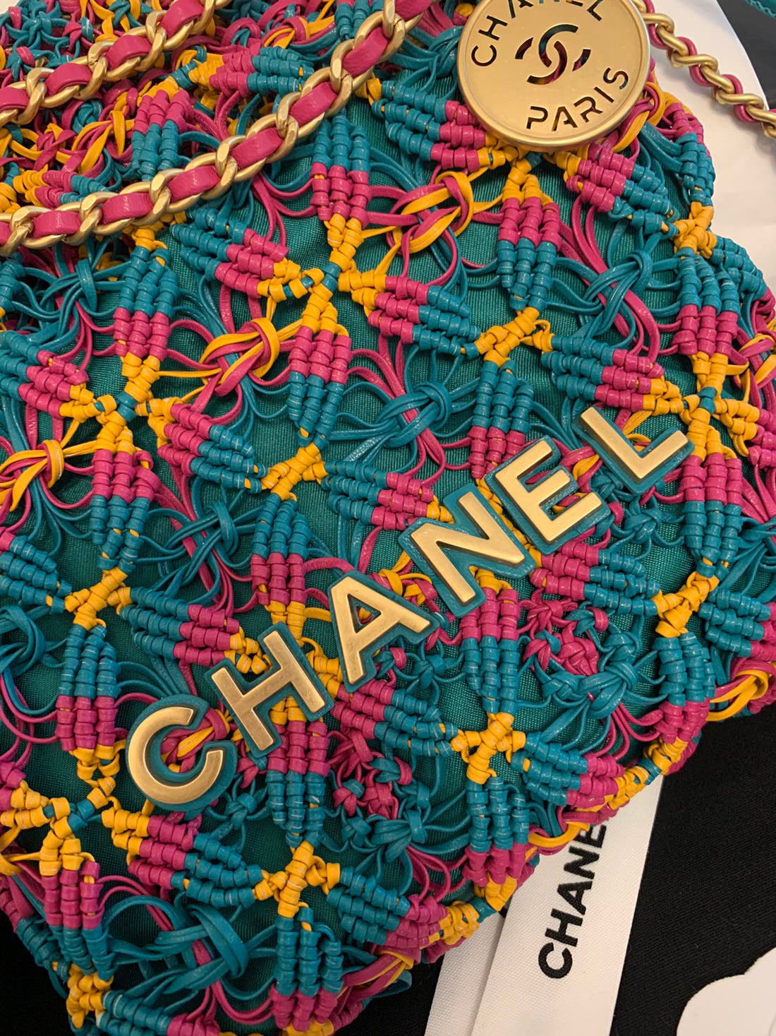 CC 22 Hobo 23CM Multicolor Macrame Calfskin Gold Hardware