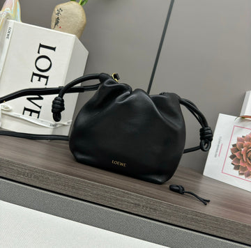 Loe 23 Flamenco Purse Bucket In Black Lambskin