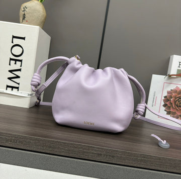 Loe 23 Flamenco Purse Bucket In Periwinkle Purple Lambskin