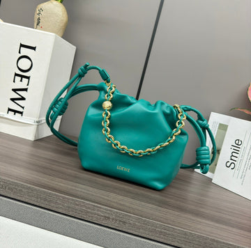 Loewe Flamenco Purse 23 Turquoise Blue Lambskin Ghw