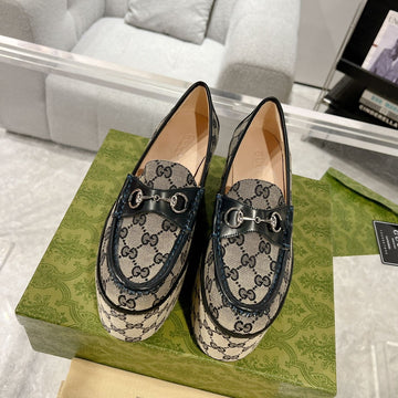 GG Horsebit Platform Loafer Black Calfskin