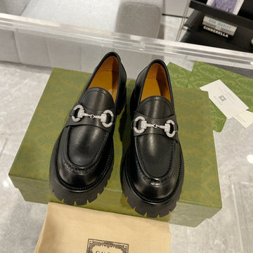 GG Crystal Loafer With Horsebit Black Calfskin