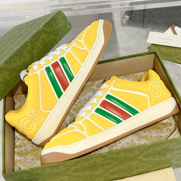Sneaker In Bright Yellow Mix Colorful Calfskin