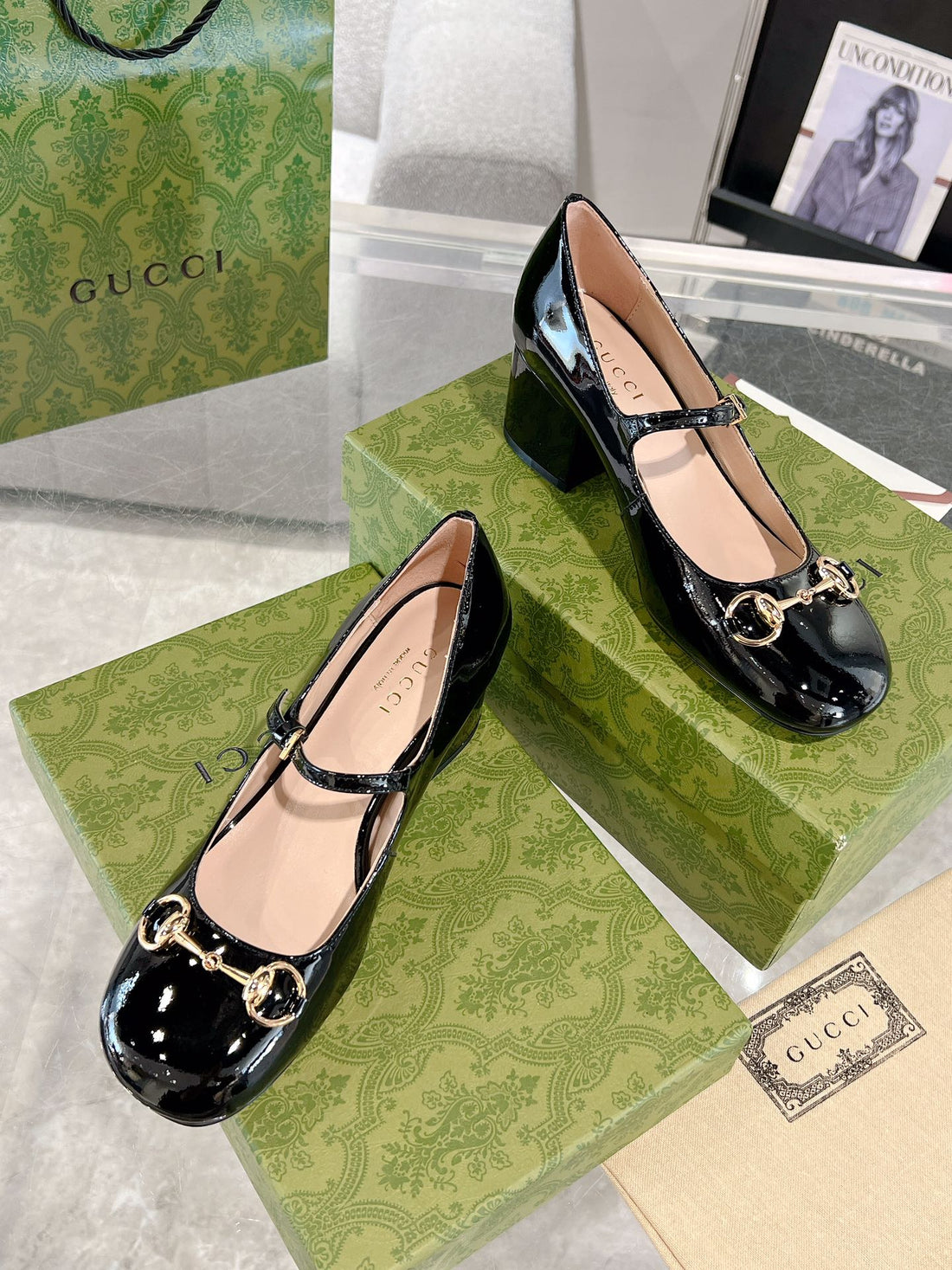 Horsebit Mary Jane Heel In Black Calfskin