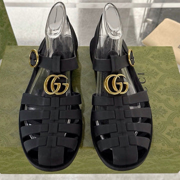 Gc 25 Gold Double G Sandal Black Rubber 292430