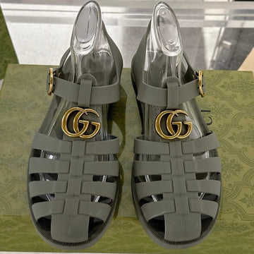 Gc 25 Gold Double G Sandal Dark Green Rubber 292427