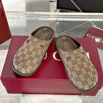 Gc 25 Horsebit Mule Brown Monogram Canvas