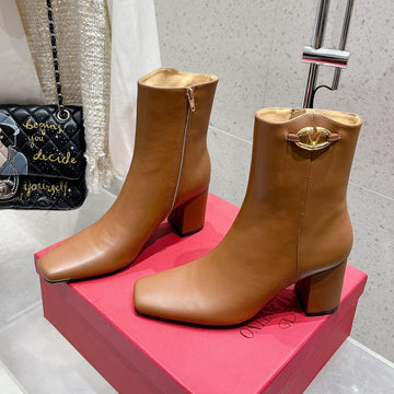 Vlogo Signature Copper Brown Calfskin Ankle Boot 75 Mm