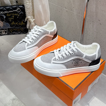 Hm Get Sneaker Grey Maxi Canvas And Calfskin 204758