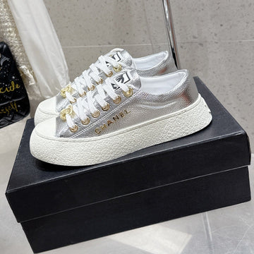 CC Sneaker Silver Cowhide 204659