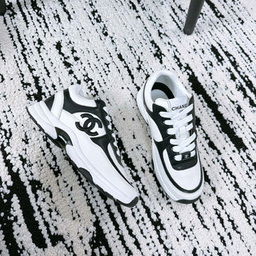 CC Sneaker 35MM In White Mix Black Soft Cowhide 144706
