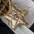 CC MINI 19 FLAP BAG IN GOLDEN METALLIC CALFSKIN WITH STRAP Bags Bible