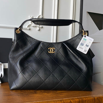 Chanel 2025 Hobo Bag 35CM Black Calfskin 318242