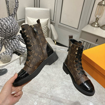 LV Citizen Flat Ranger Boot Dark Brown Monogram Cowhide