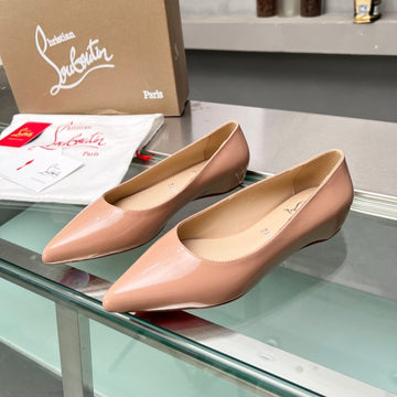 Cl Kate Ballerina Flats Patent Leather Nude