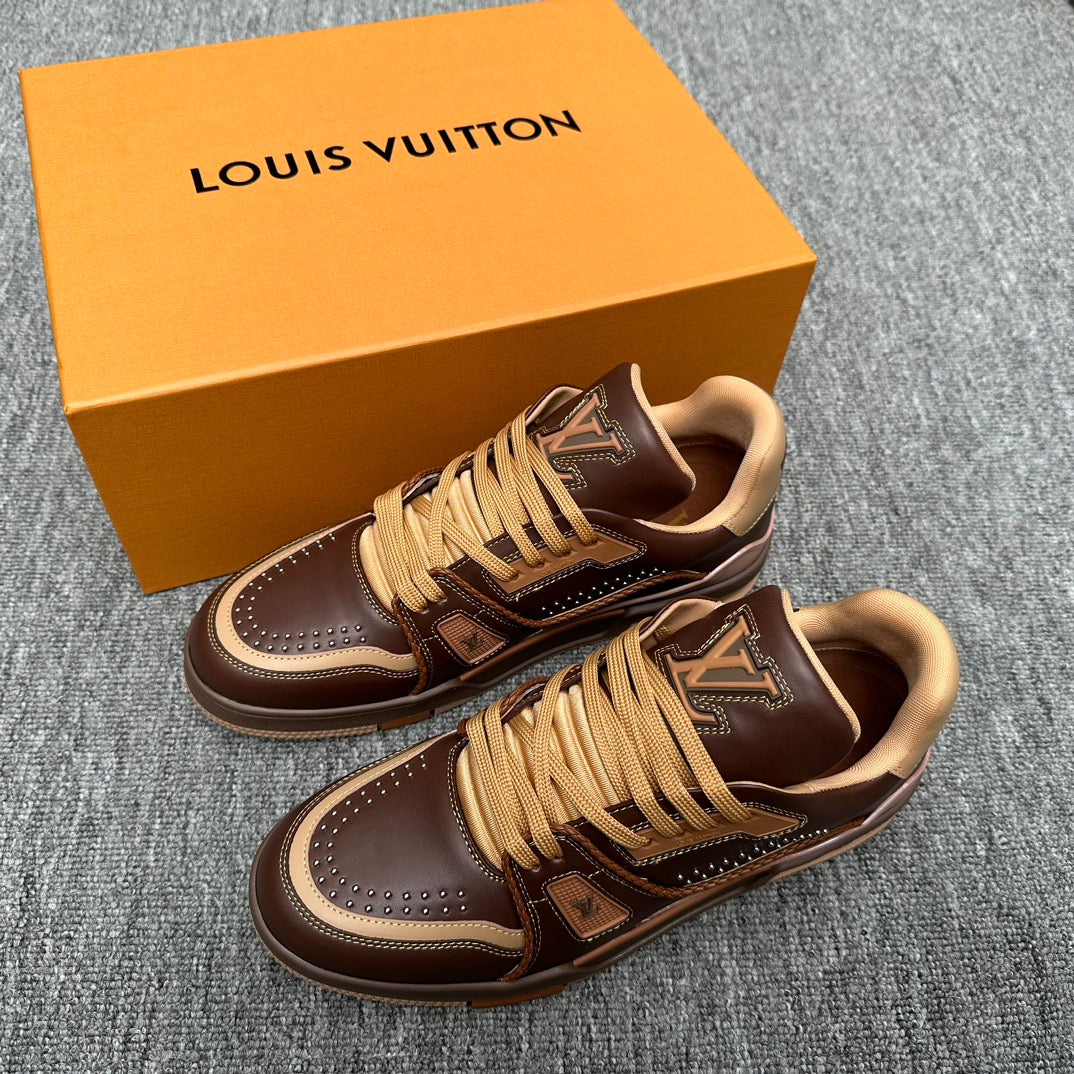 LV Trainer Chocolate Brown Monogram Calfskin