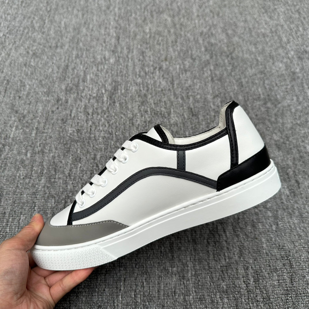 Hm Men's Get Sneaker White Grey Calfskin 336084