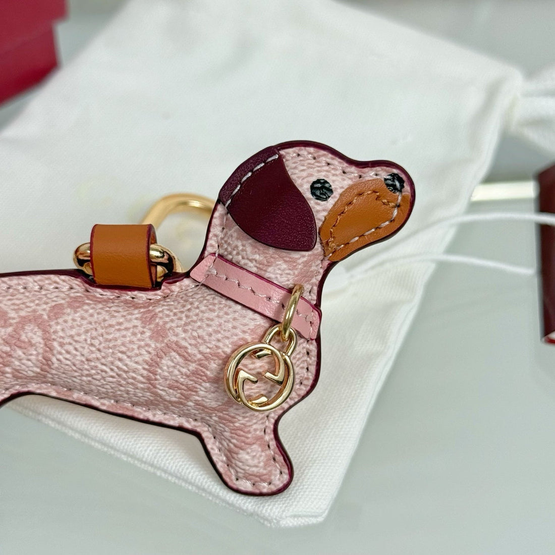 Gucci Dog-Shaped Light Pink Bag Charm