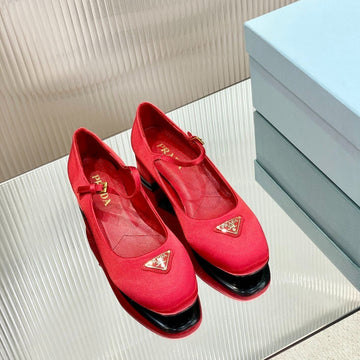 Pra Nappa Mary Jane Pumps Crimson Satin
