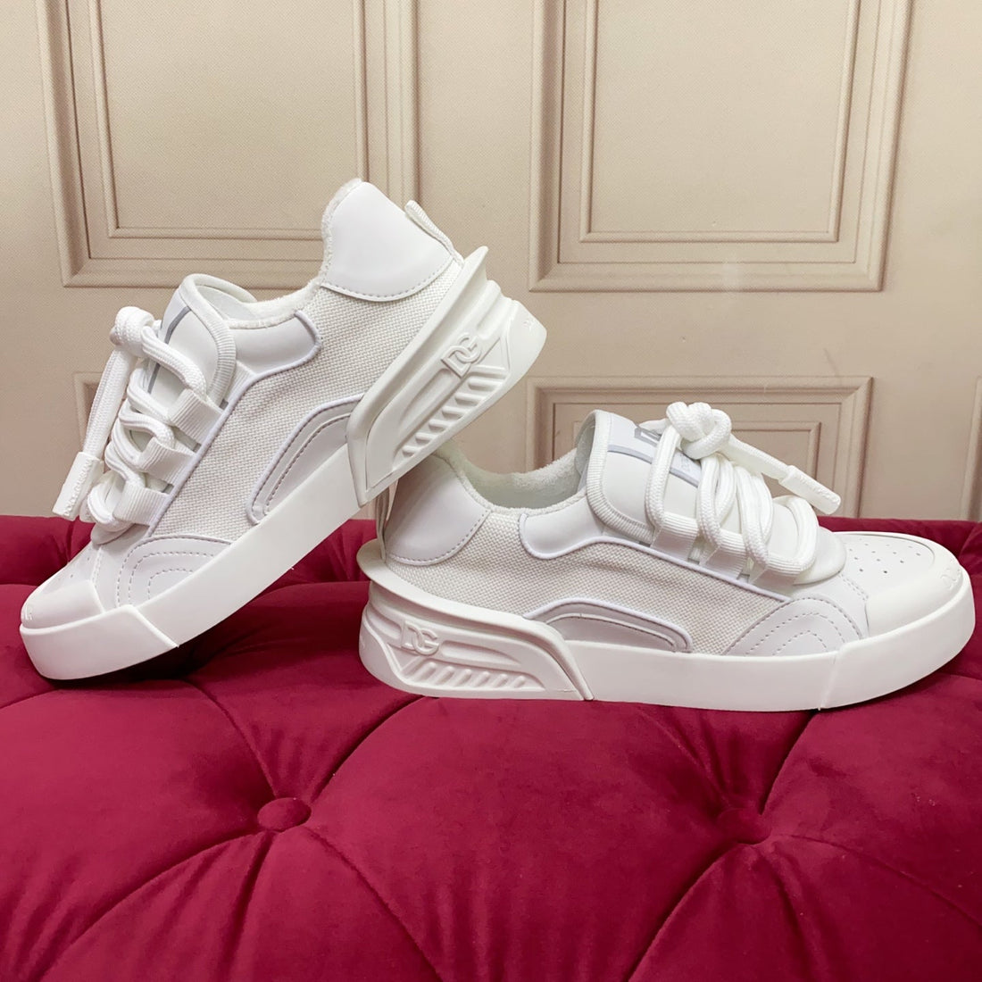 Dc 25 Casual Sports Shoes White Cowhide & Mesh 232262
