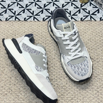 CD B25 Sneaker Gray And White Calfskin