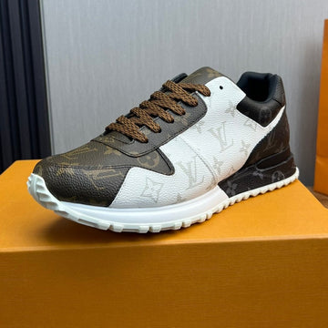 LV Sneaker Brown Mix White And Grey Monogram Calfskin