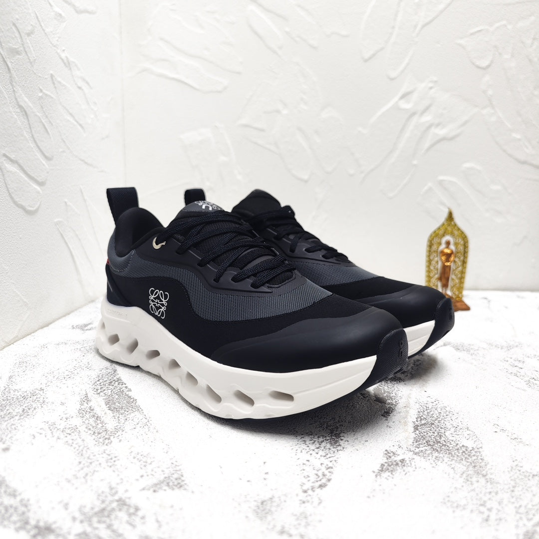 Cloudtilt 2.0 Sneaker In Black Calfskin And Breathable Mesh