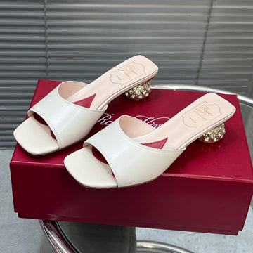 Viv Diamond Sole Mules White Cowhide 267688