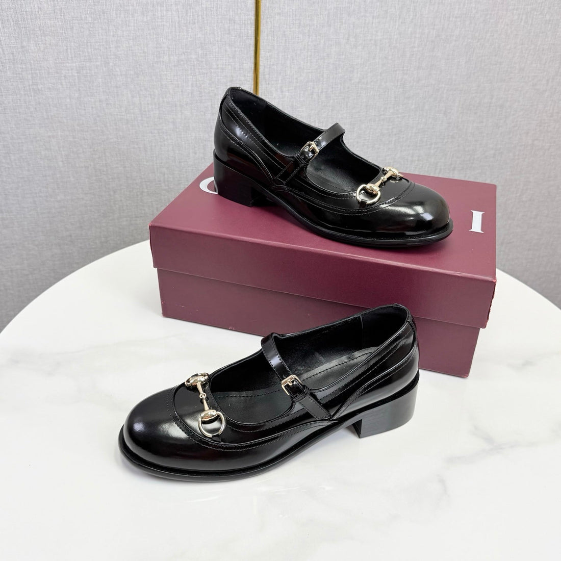 GG 26S Horsebit Loafers Black Glossy Leather 639924