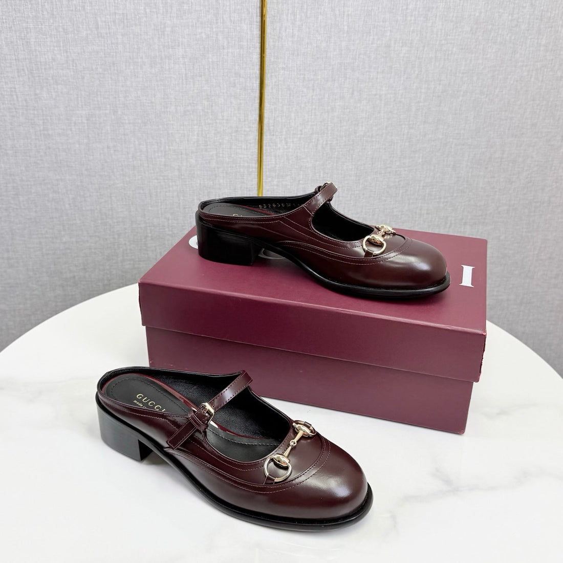GG 26S Horsebit Slip-On Loafers Burgundy Glossy Leather 639927