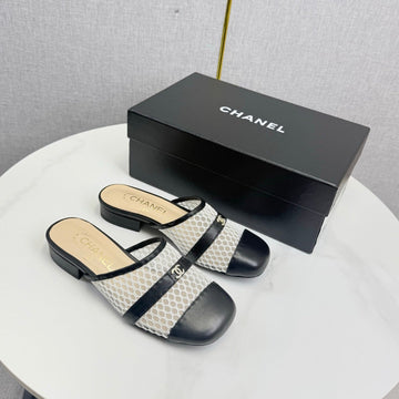 CC 26S Sandal Black Beige Mesh Sheepskin 639828