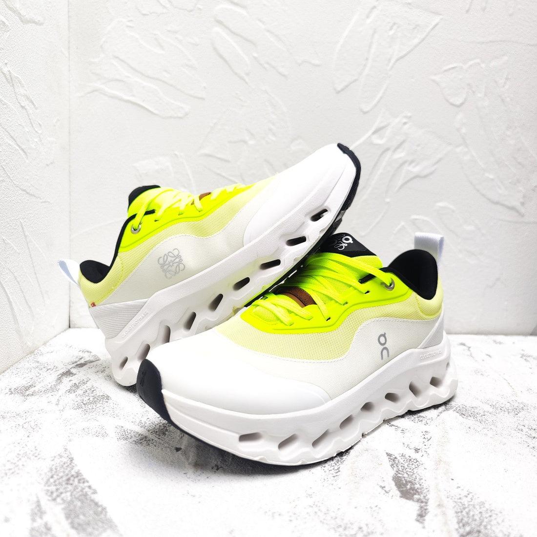 Cloudtilt 2.0 Sneaker Neon Yellow Mix Pale Gray Calfskin And Breathable Mesh