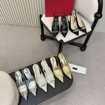 Valentino Slingback Pump High Heels Silk 239562