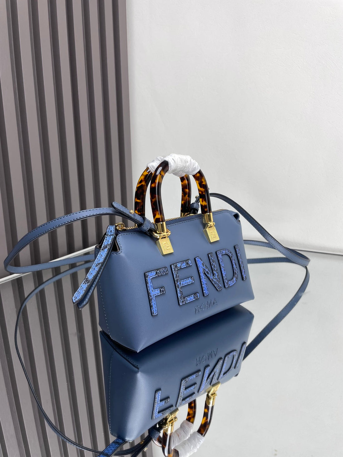By The Way Mini 18 In Aegean Blue Lambskin Gold Hardware