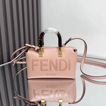 By The Way Mini 18 In Rose Fog Embossed Calfskin Gold Hardware